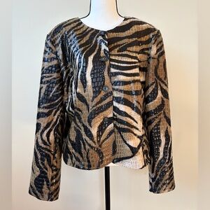 Animal Print Faux Leather - Women's Jacket - Size 12